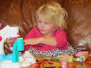 She didn't feel like sitting at the table so we brought playdough to the couch!